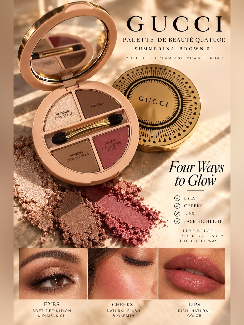 Gucci Summerina Brown 01 Eyeshadow & Multi-Use Palette